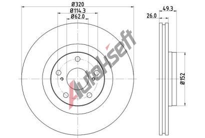 HELLA PAGID Brzdov� kotou� - 320 mm HPG 8DD 355 116-131, 8DD 355 116-131