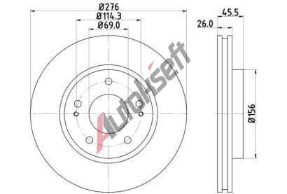 HELLA PAGID Brzdov kotou PRO - 276 mm HPG 8DD 355 116-311, 8DD 355 116-311