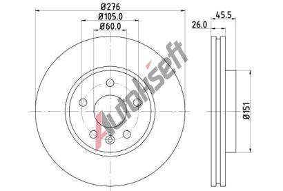 HELLA PAGID Brzdov kotou PRO - 276 mm HPG 8DD 355 116-351, 8DD 355 116-351