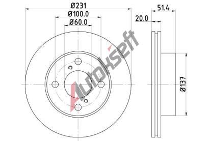 HELLA PAGID Brzdov kotou - 231 mm HPG 8DD 355 116-501, 8DD 355 116-501