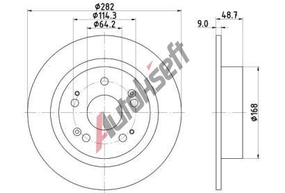 HELLA PAGID Brzdov kotou - 282 mm HPG 8DD 355 116-521, 8DD 355 116-521