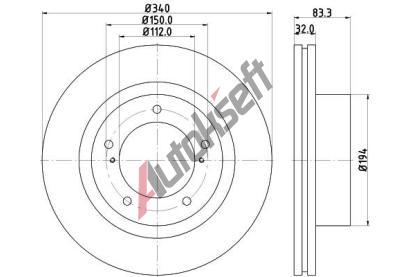 HELLA PAGID Brzdový kotouč PRO - 340 mm HPG 8DD 355 116-551, 8DD 355 116-551 HELLA PAGID Brzdový kotouč PRO - 340 mm HPG 8DD 355 116-551, 8DD 355 116-551