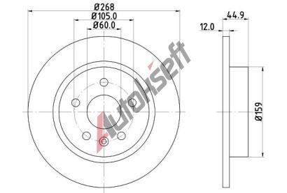 HELLA PAGID Brzdov kotou PRO - 268 mm HPG 8DD 355 116-581, 8DD 355 116-581