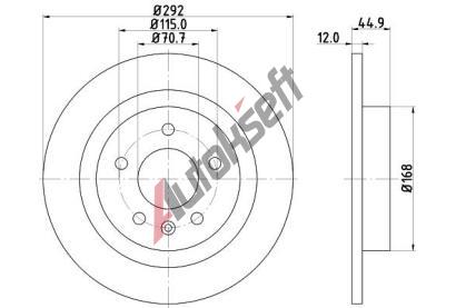 HELLA PAGID Brzdov kotou PRO - 292 mm HPG 8DD 355 116-601, 8DD 355 116-601