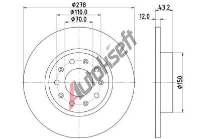 HELLA PAGID Brzdový kotouč PRO - 278 mm HPG 8DD 355 116-671, 8DD 355 116-671 HELLA PAGID Brzdový kotouč PRO - 278 mm HPG 8DD 355 116-671, 8DD 355 116-671