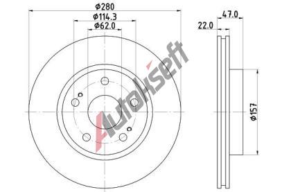 HELLA PAGID Brzdov� kotou� - 280 mm HPG 8DD 355 116-771, 8DD 355 116-771