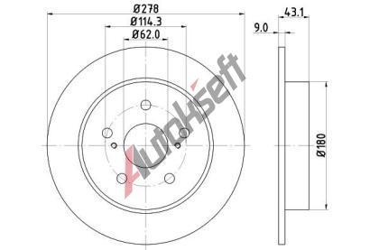 HELLA PAGID Brzdový kotouč - 278 mm HPG 8DD 355 116-791, 8DD 355 116-791 HELLA PAGID Brzdový kotouč - 278 mm HPG 8DD 355 116-791, 8DD 355 116-791