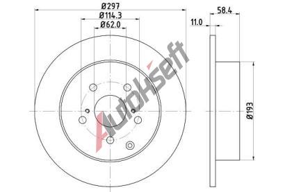 HELLA PAGID Brzdov� kotou� - 297 mm HPG 8DD 355 116-811, 8DD 355 116-811