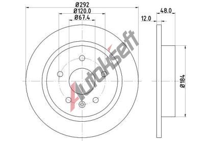 HELLA PAGID Brzdov kotou PRO - 292 mm HPG 8DD 355 116-831, 8DD 355 116-831