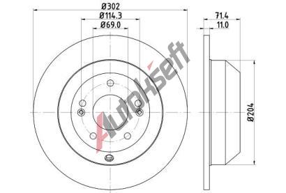 HELLA PAGID Brzdov kotou PRO - 302 mm HPG 8DD 355 116-871, 8DD 355 116-871