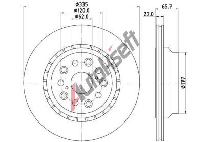 HELLA PAGID Brzdov kotou PRO - 335 mm HPG 8DD 355 116-931, 8DD 355 116-931