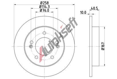 HELLA PAGID Brzdov kotou PRO - 258 mm HPG 8DD 355 117-011, 8DD 355 117-011