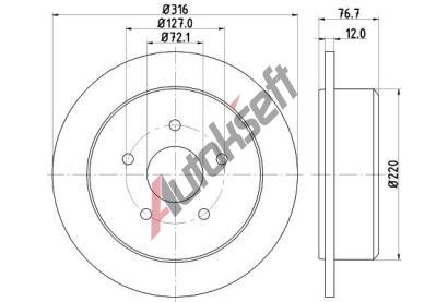 HELLA PAGID Brzdov� kotou� - 316 mm HPG 8DD 355 117-101, 8DD 355 117-101