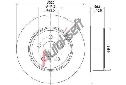 HELLA PAGID Brzdov kotou PRO - 320 mm HPG 8DD 355 117-411, 8DD 355 117-411
