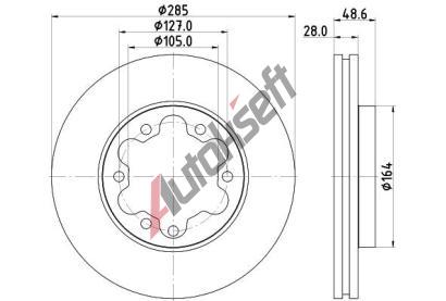 HELLA PAGID Brzdový kotouč - 285 mm HPG 8DD 355 117-421, 8DD 355 117-421  HELLA PAGID Brzdový kotouč - 285 mm HPG 8DD 355 117-421, 8DD 355 117-421