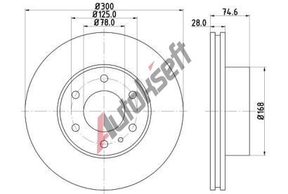 HELLA PAGID Brzdov kotou - 300 mm HPG 8DD 355 117-471, 8DD 355 117-471