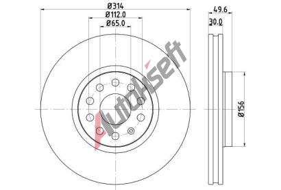 HELLA PAGID Brzdov kotou PRO - 314 mm HPG 8DD 355 117-791, 8DD 355 117-791