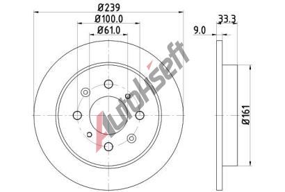 HELLA PAGID Brzdov� kotou� - 239 mm HPG 8DD 355 117-871, 8DD 355 117-871