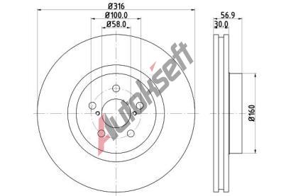 HELLA PAGID Brzdov kotou PRO - 316 mm HPG 8DD 355 117-921, 8DD 355 117-921