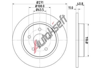 HELLA PAGID Brzdový kotouč PRO - 271 mm HPG 8DD 355 118-221, 8DD 355 118-221 HELLA PAGID Brzdový kotouč PRO - 271 mm HPG 8DD 355 118-221, 8DD 355 118-221