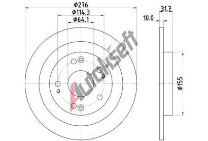 HELLA PAGID Brzdov kotou PRO - 276 mm HPG 8DD 355 118-351, 8DD 355 118-351