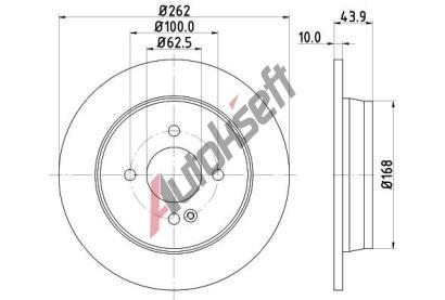 HELLA PAGID Brzdov kotou PRO - 262 mm HPG 8DD 355 118-501, 8DD 355 118-501