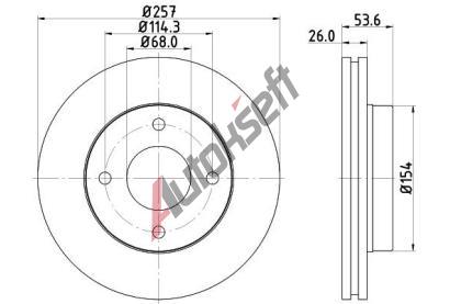 HELLA PAGID Brzdov kotou PRO - 257 mm HPG 8DD 355 118-571, 8DD 355 118-571