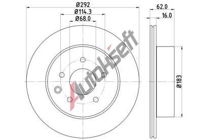 HELLA PAGID Brzdov� kotou� PRO - 292 mm HPG 8DD 355 118-711, 8DD 355 118-711