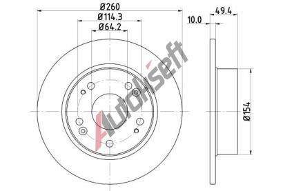 HELLA PAGID Brzdov kotou PRO - 260 mm HPG 8DD 355 118-731, 8DD 355 118-731