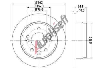 HELLA PAGID Brzdov kotou PRO - 262 mm HPG 8DD 355 118-861, 8DD 355 118-861