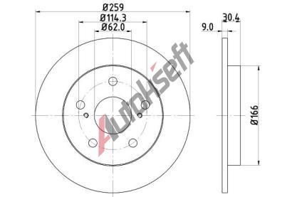 HELLA PAGID Brzdov kotou PRO - 259 mm HPG 8DD 355 118-981, 8DD 355 118-981