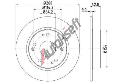 HELLA PAGID Brzdov kotou PRO - 260 mm HPG 8DD 355 118-991, 8DD 355 118-991