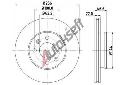 HELLA PAGID Brzdov kotou PRO - 256 mm HPG 8DD 355 119-011, 8DD 355 119-011
