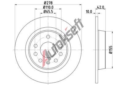 HELLA PAGID Brzdov� kotou� PRO - 278 mm HPG 8DD 355 119-111, 8DD 355 119-111
