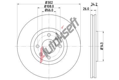 HELLA PAGID Brzdov kotou PRO - 302 mm HPG 8DD 355 119-161, 8DD 355 119-161