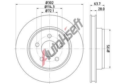 HELLA PAGID Brzdový kotouč PRO - 302 mm HPG 8DD 355 119-241, 8DD 355 119-241 HELLA PAGID Brzdový kotouč PRO - 302 mm HPG 8DD 355 119-241, 8DD 355 119-241
