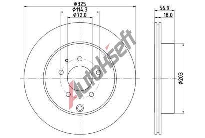 HELLA PAGID Brzdov kotou PRO - 325 mm HPG 8DD 355 119-401, 8DD 355 119-401