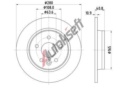 HELLA PAGID Brzdov� kotou� PRO - 280 mm HPG 8DD 355 119-501, 8DD 355 119-501