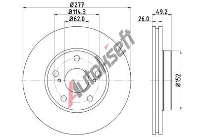 HELLA PAGID Brzdov kotou PRO - 277 mm HPG 8DD 355 119-661, 8DD 355 119-661