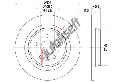 HELLA PAGID Brzdov kotou PRO - 302 mm HPG 8DD 355 120-371, 8DD 355 120-371