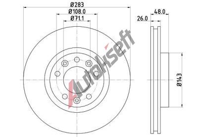 HELLA PAGID Brzdov kotou PRO - 283 mm HPG 8DD 355 120-411, 8DD 355 120-411
