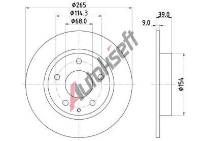 HELLA PAGID Brzdov kotou PRO - 265 mm HPG 8DD 355 120-461, 8DD 355 120-461