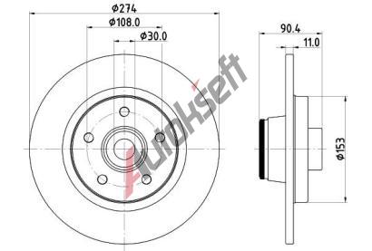 HELLA PAGID Brzdov kotou s loiskem - 274 mm HPG 8DD 355 120-571, 8DD 355 120-571