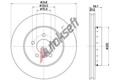 HELLA PAGID Brzdov� kotou� PRO High Carbon - 348 mm HPG 8DD 355 120-651, 8DD 355 120-651