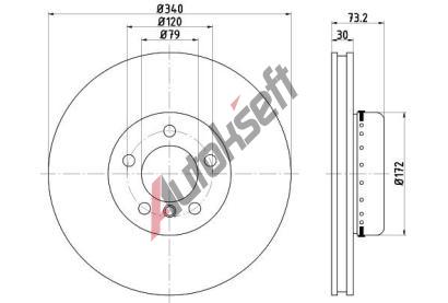 HELLA PAGID Brzdov kotou PRO High Carbon - 340 mm HPG 8DD 355 120-811, 8DD 355 120-811