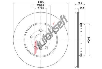 HELLA PAGID Brzdový kotouč PRO High Carbon - 345 mm HPG 8DD 355 120-851, 8DD 355 120-851  HELLA PAGID Brzdový kotouč PRO High Carbon - 345 mm HPG 8DD 355 120-851, 8DD 355 120-851
