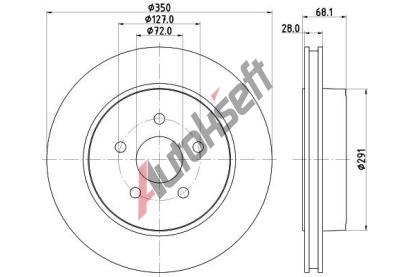 HELLA PAGID Brzdov kotou PRO - 350 mm HPG 8DD 355 120-911, 8DD 355 120-911