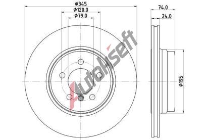 HELLA PAGID Brzdov kotou PRO High Carbon - 345 mm HPG 8DD 355 122-251, 8DD 355 122-251
