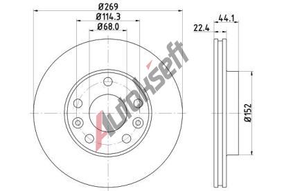 HELLA PAGID Brzdov kotou PRO - 269 mm HPG 8DD 355 122-431, 8DD 355 122-431