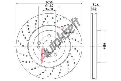 HELLA PAGID Brzdov kotou PRO High Carbon - 350 mm HPG 8DD 355 122-541, 8DD 355 122-541